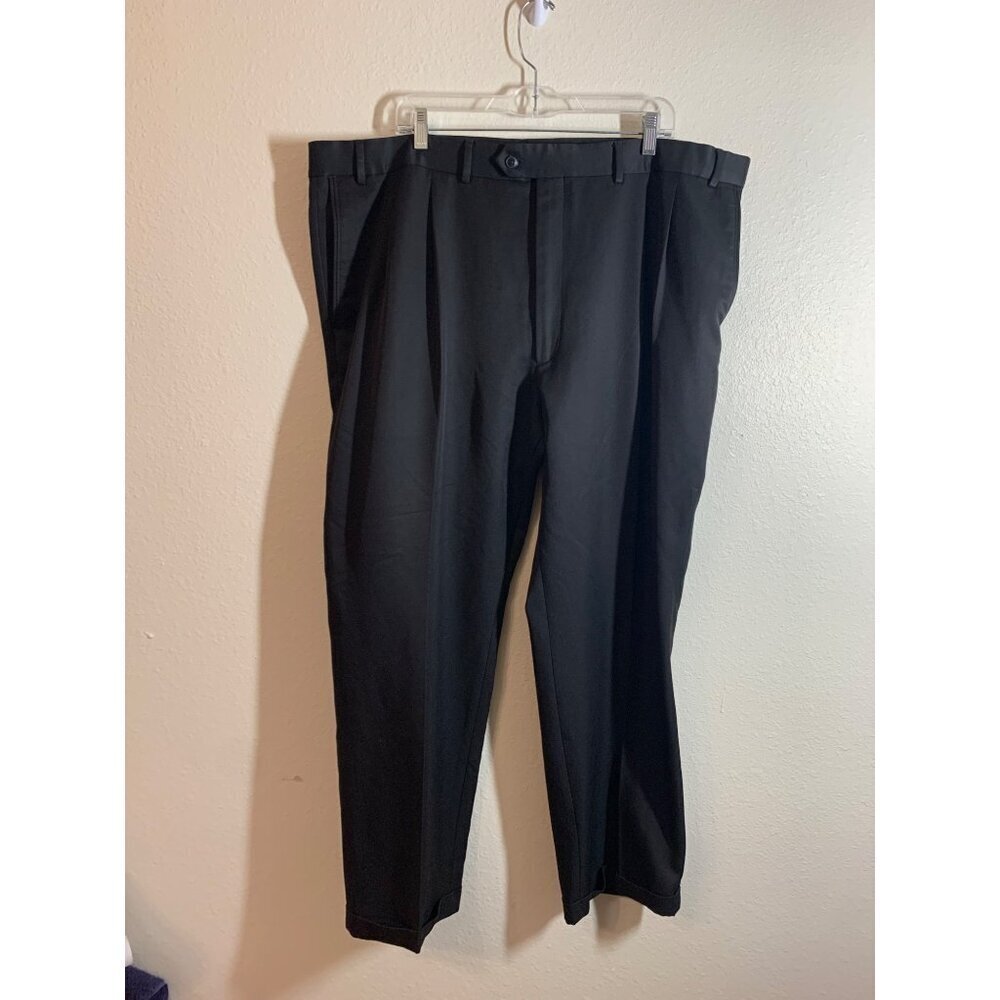 Roundtree & Yorke Travel Smart Big & Tall Mens Pants Size 44x30 Black #2-AC3